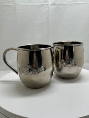 Patron Tequila, 2 Stainless Moscow Mule Mugs, Honeybee, Bee
